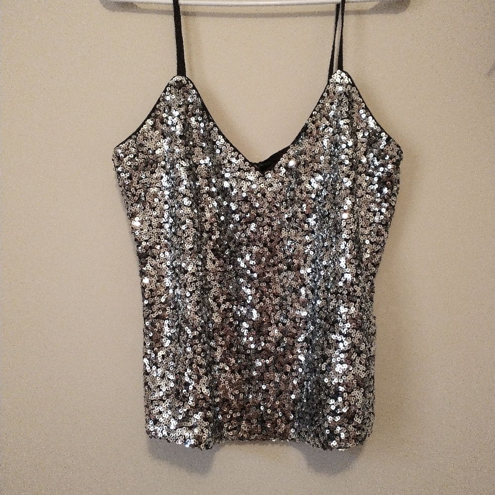 Bardot sequin silver shirt